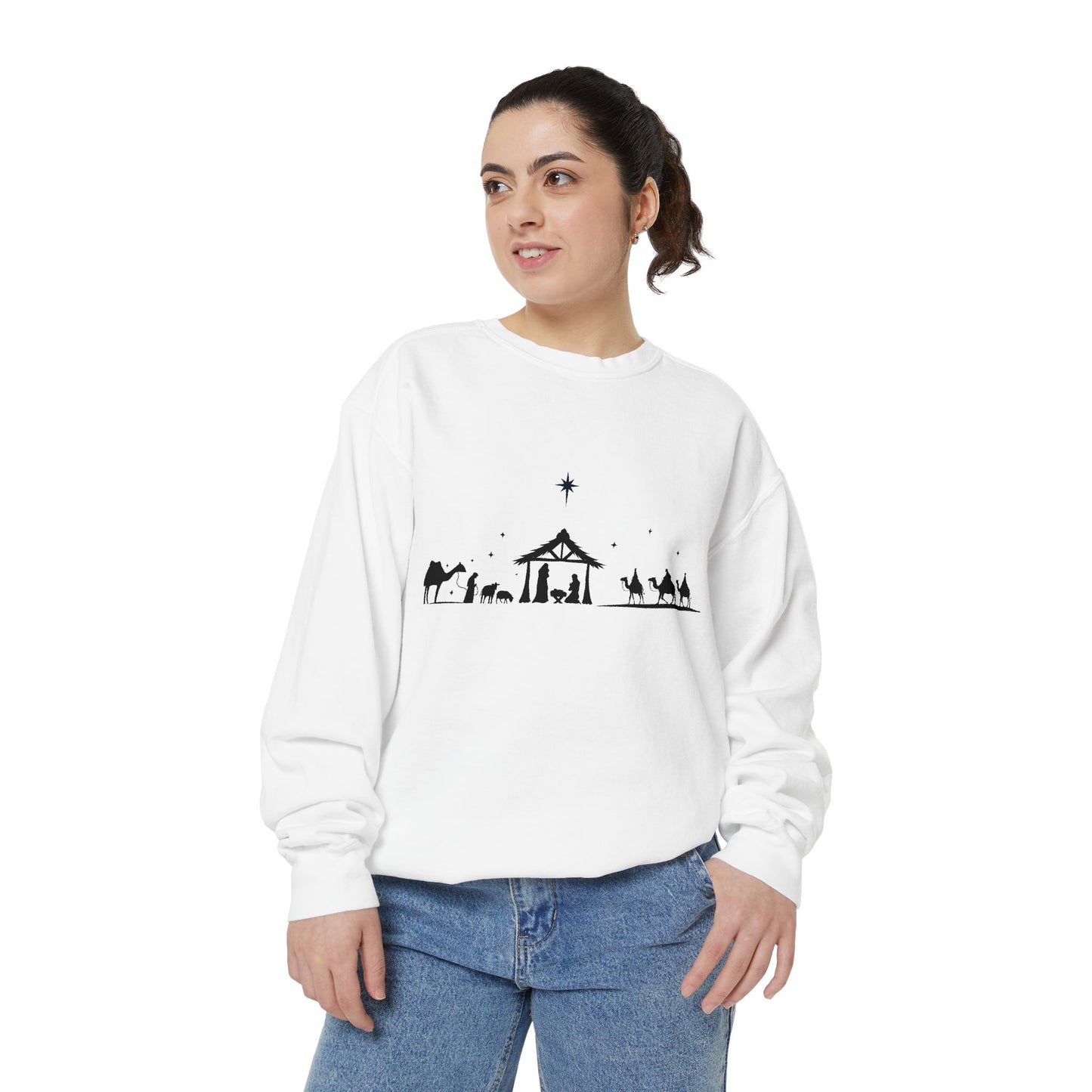 Nativity Scene Unisex Garment-Dyed Sweatshirt