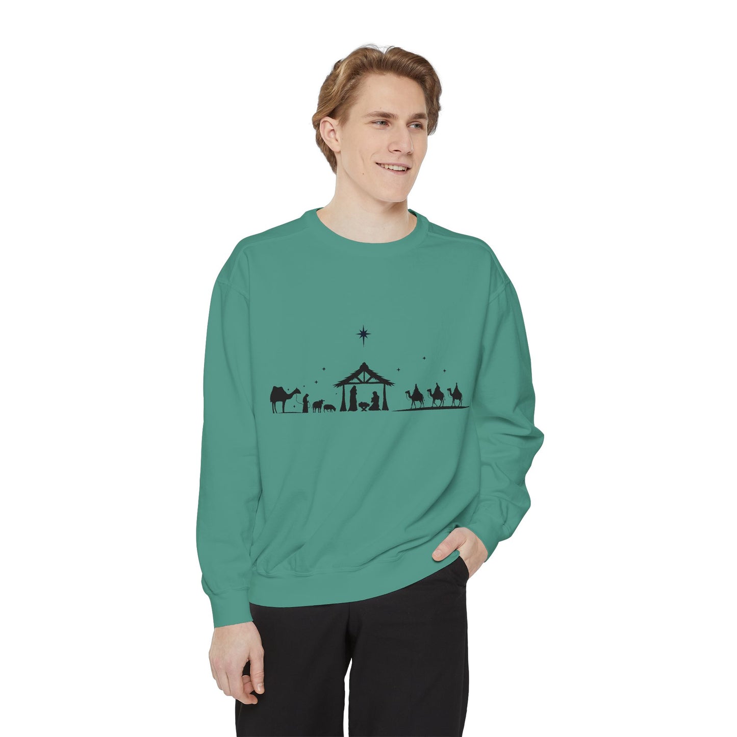 Nativity Scene Unisex Garment-Dyed Sweatshirt