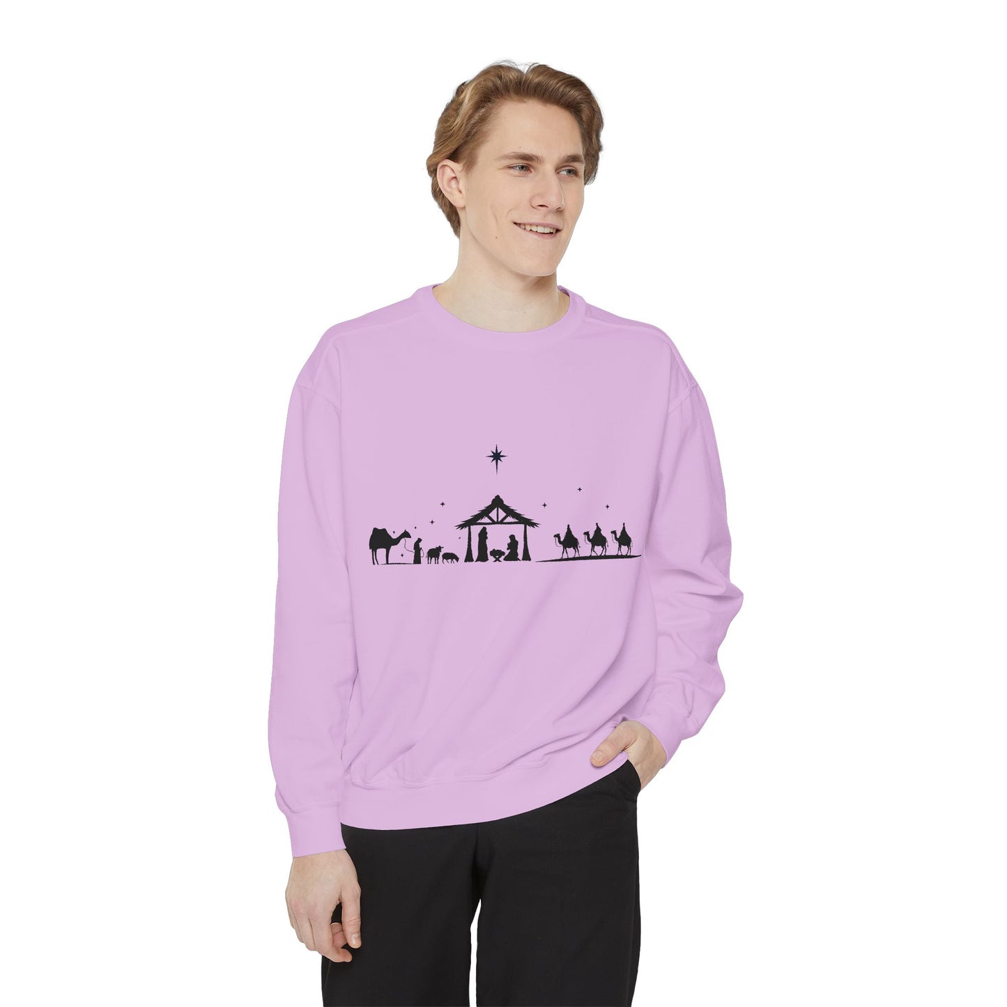 Nativity Scene Unisex Garment-Dyed Sweatshirt